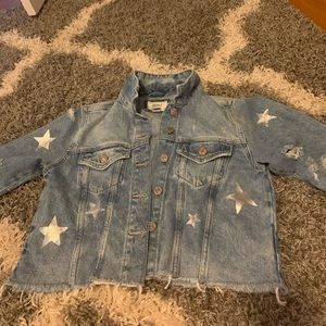 Forever 21 custom cropped star jean jacket!
